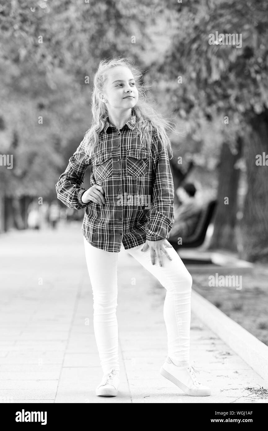 Windproof Hairstyles Girl Little Cute Child Enjoy Walk On Windy