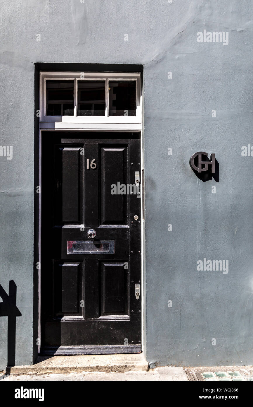 Entrance to a members only Jazz Club, Soho, London, UK Stock Photo