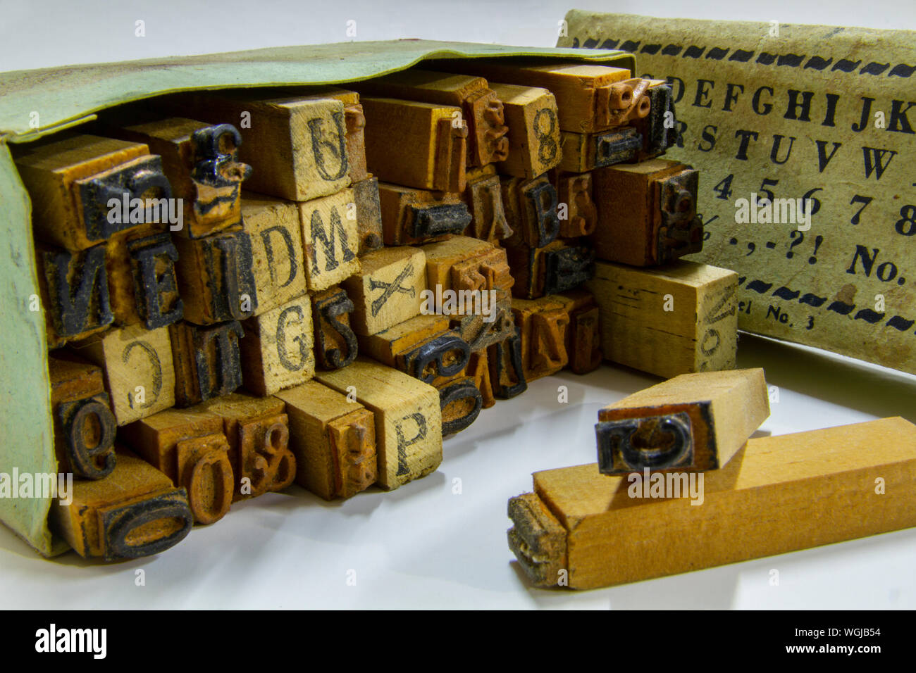 Old fashioned letter-press rubber stamp image Stock Photo