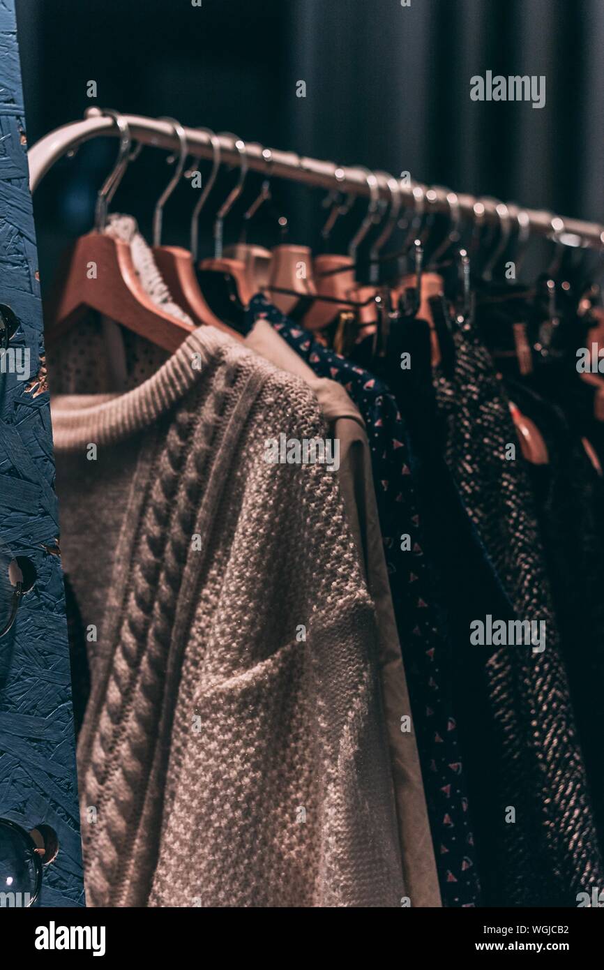 Hanging clothes indoors hires stock photography and images Alamy