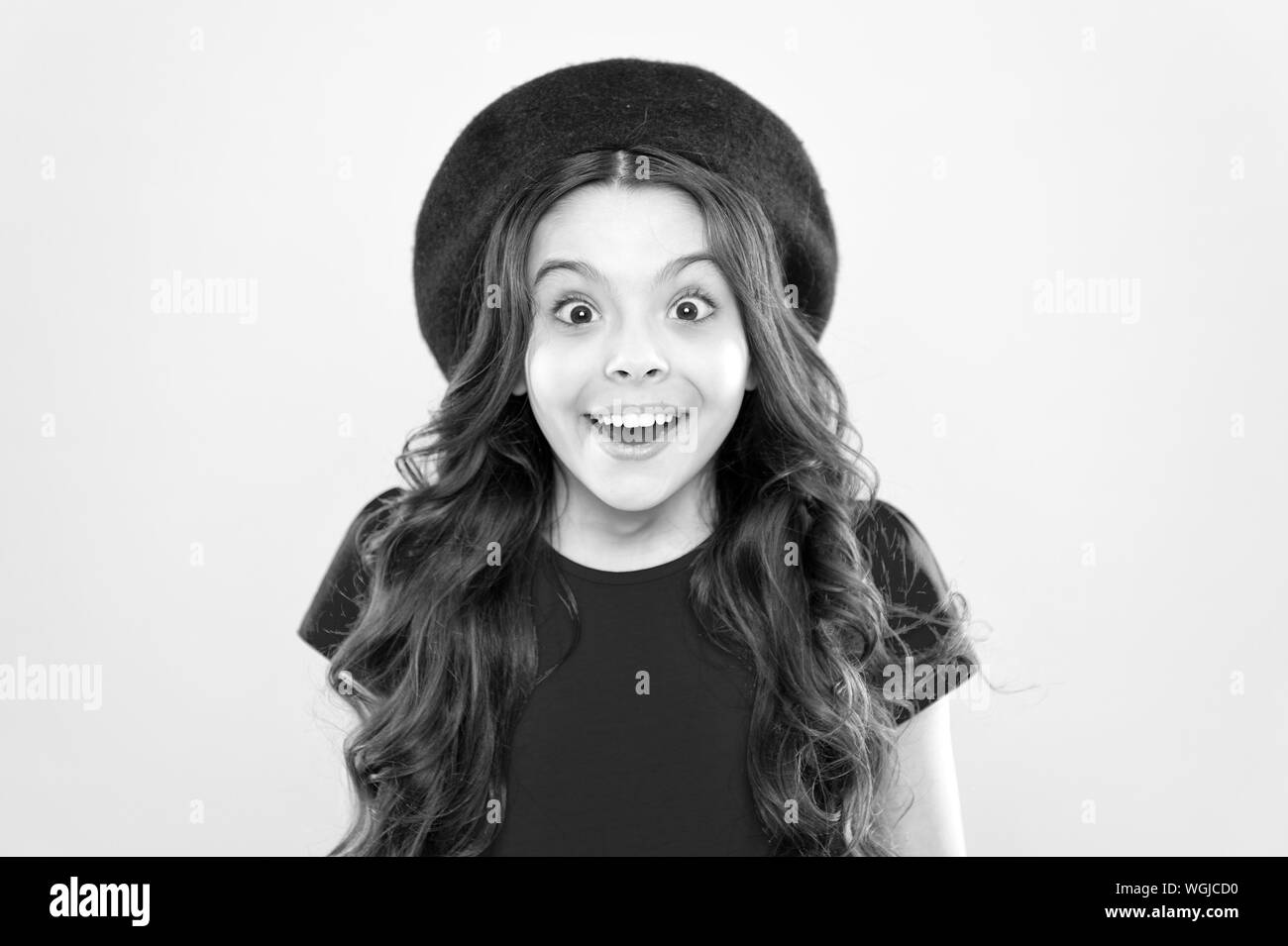 Perfect Curls Kid Cute Face With Adorable Curly Hairstyle Wear