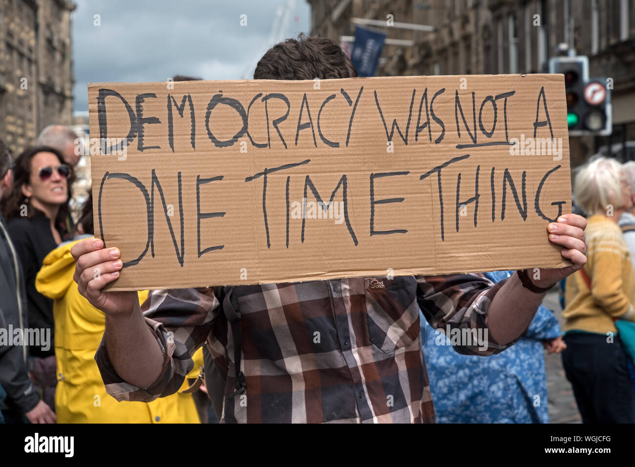 Edinburgh, Scotland, 31st August 2019. European Movement in Scotland held a protest against the prorogation of Parliament. Stock Photo