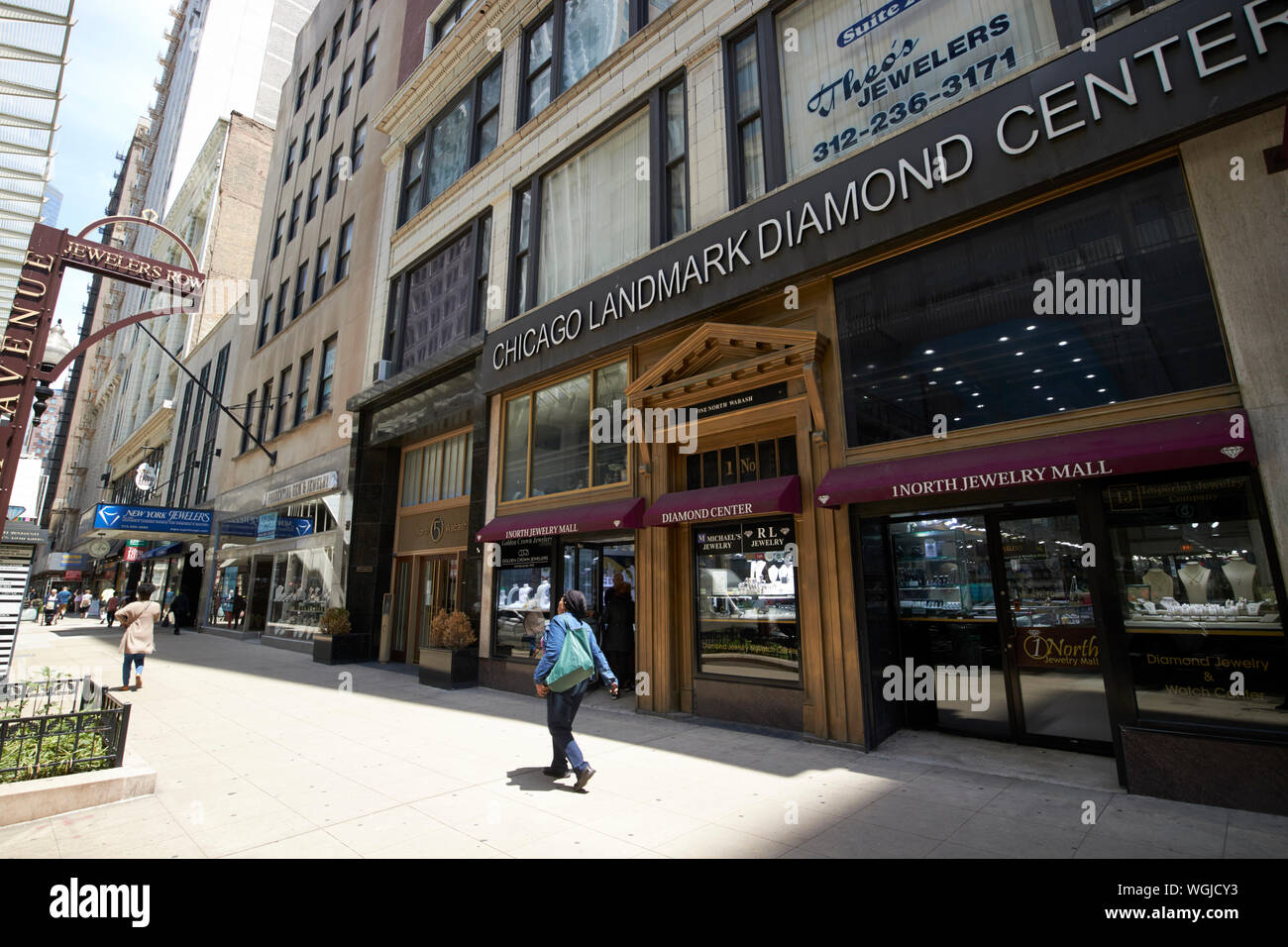 chicago landmark diamond center jewelers row wabash ave chicago illinois united states of america Stock Photo