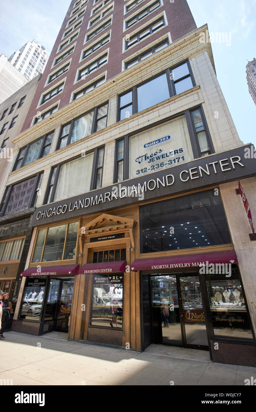 chicago landmark diamond center jewelers row wabash ave chicago illinois united states of america Stock Photo