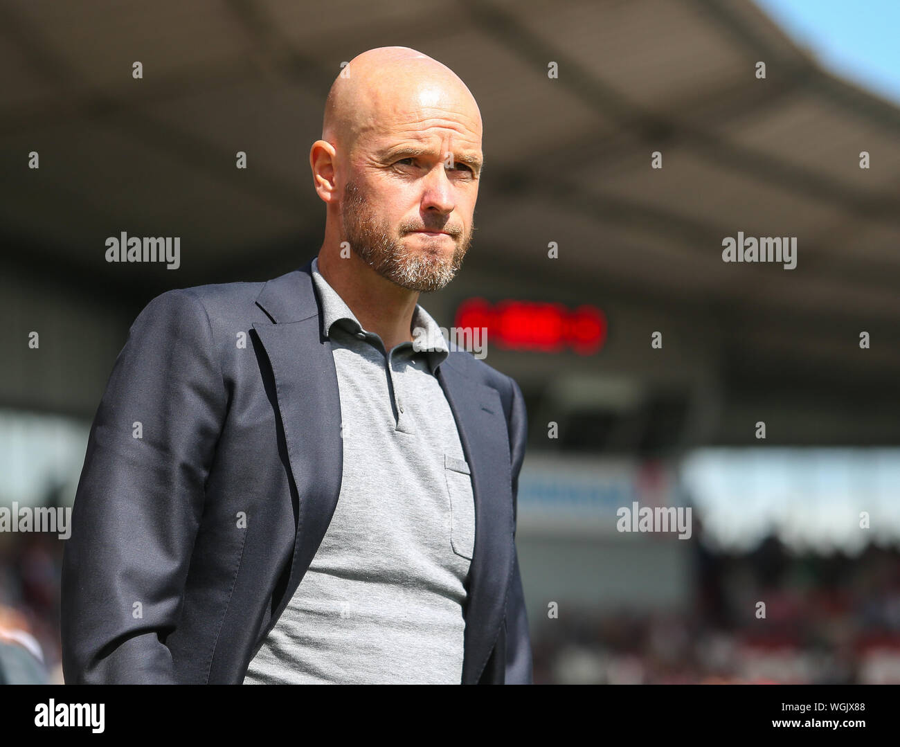 1 september 2019 Rotterdam, The Netherlands Soccer Dutch Eredivisie Sparta Rotterdam v Ajax Amsterdam  01-09-2019: Voetbal: Sparta Rotterdam v Ajax: Rotterdam Eredivisie seizoen 2019/2020,  Erik ten Hag Stock Photo