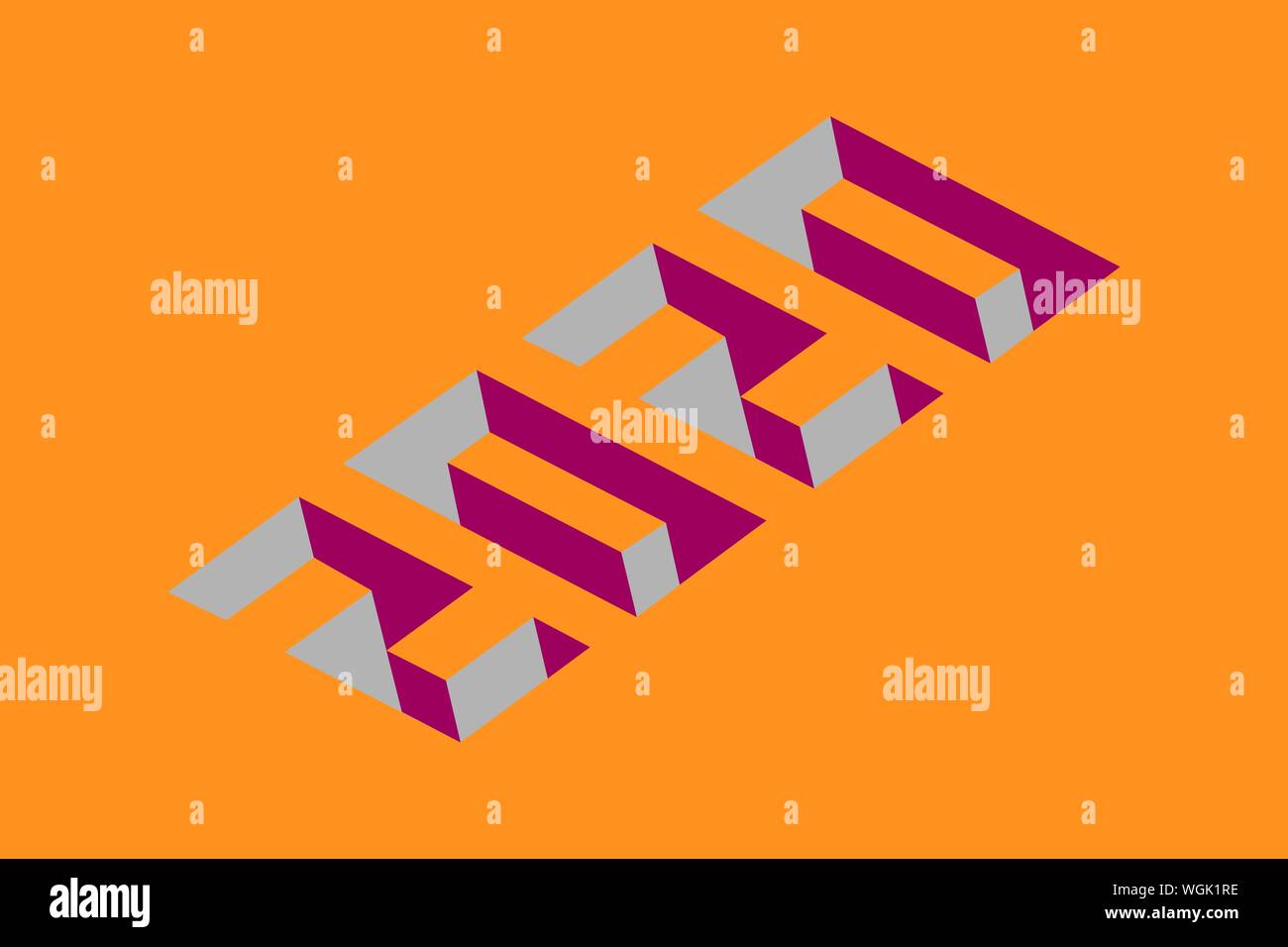 New Year 2020 Isometric numbers Vector illustration eps10 Stock Vector