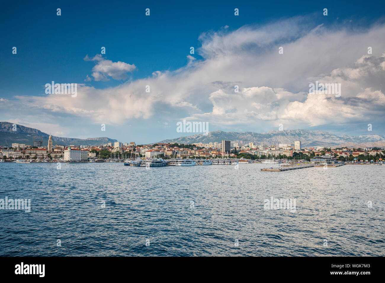 Split town in Croatia with clouds above Stock Photo