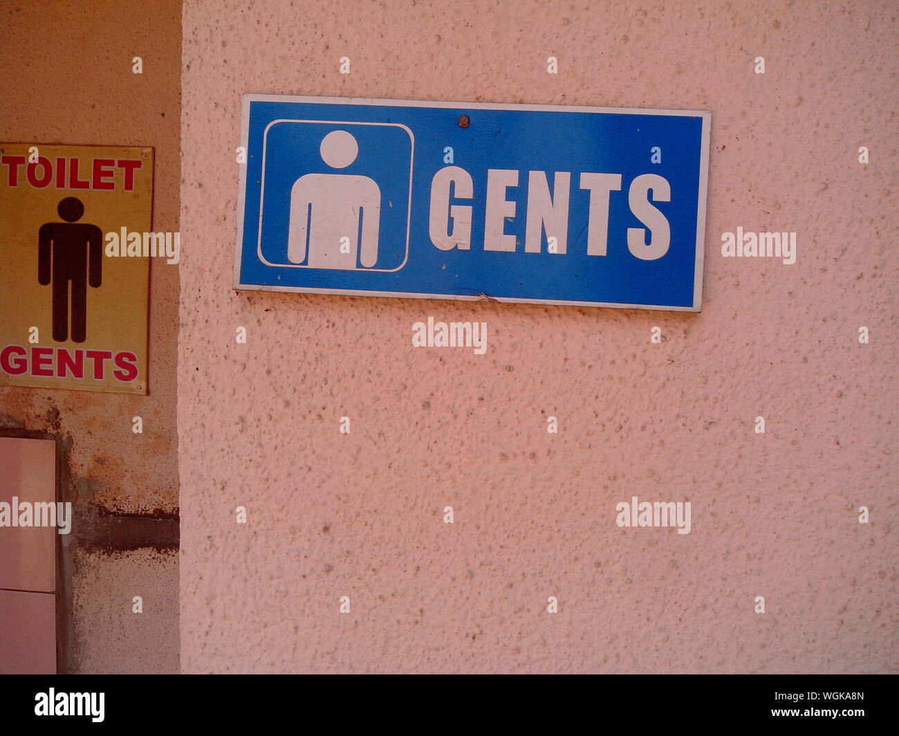 Closeup Of Men Restroom Sign On Wall Stock Photo Alamy
