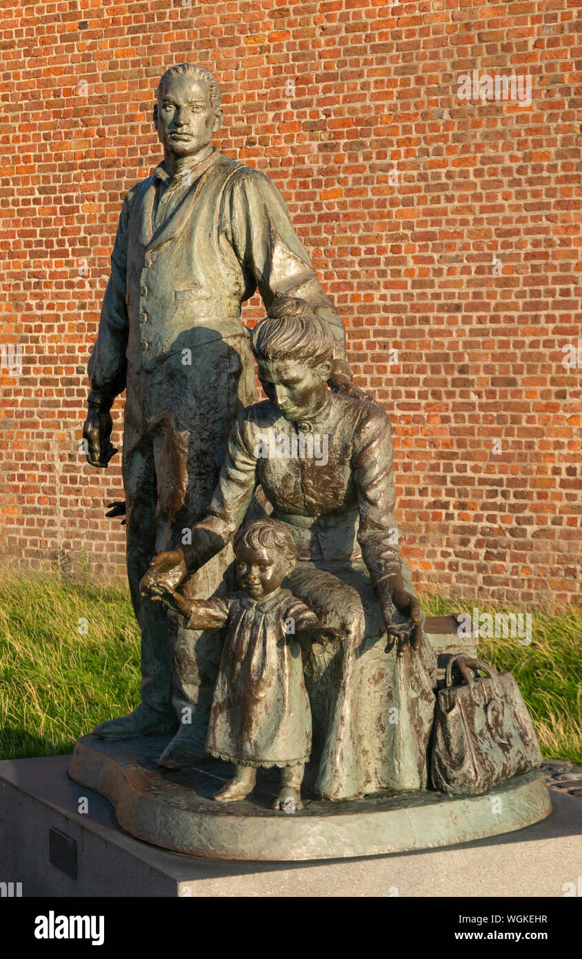 Legacy sculpture at Albert Dock in Liverpool Stock Photo