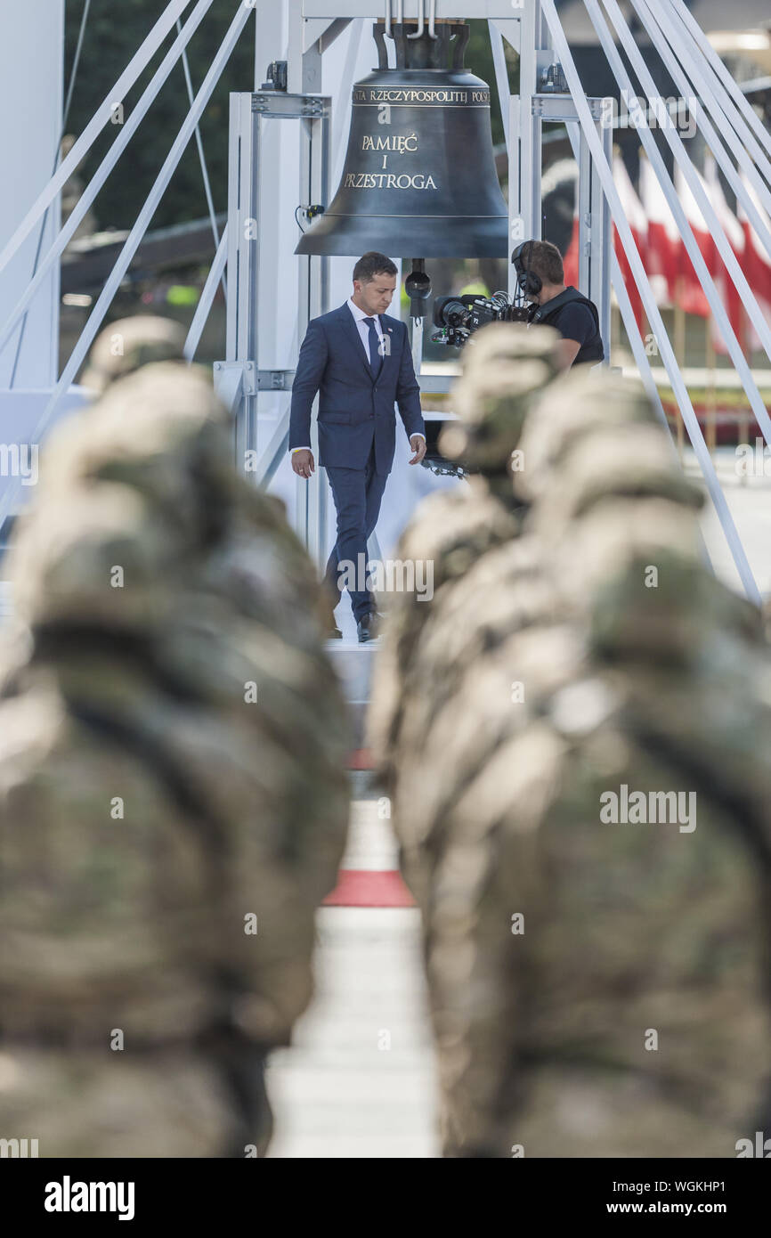 Warsaw, Mazovia, Poland. 1st Sep, 2019. Volodymyr Zelenskiy, President of Ukraine, in the celebrations in Warsaw of the 80th anniversary of the outbreak of the World War II Credit: Celestino Arce Lavin/ZUMA Wire/Alamy Live News Stock Photo