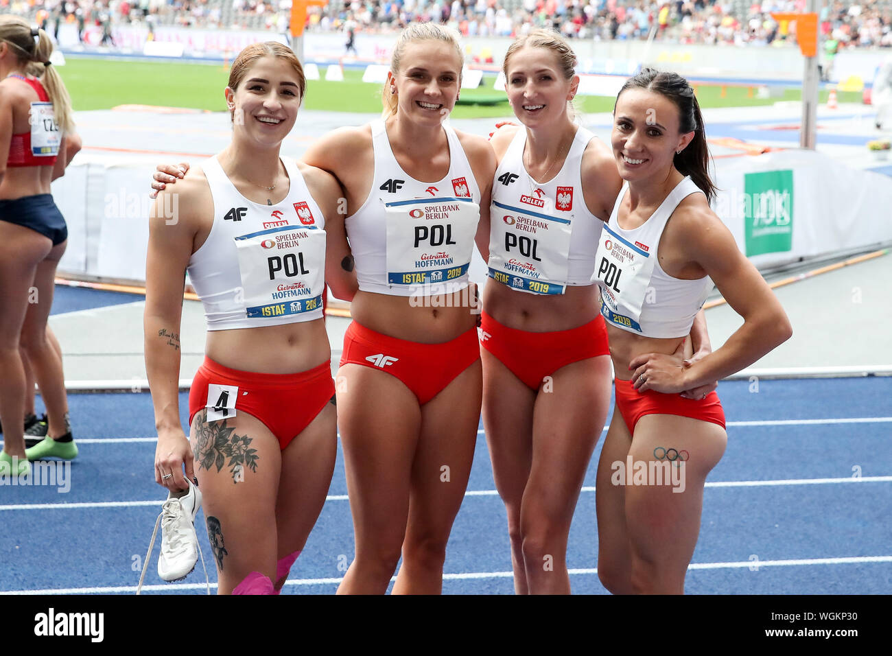 Berlin, Germany 01. September 2019: ISTAF - Athletics - 2019 v.li. Ewa  Swoboda (POL), Marika Popowicz (POL), Katarzsyna Sokolska (POL), Kamila  Ciba (POL) | usage worldwide Stock Photo - Alamy