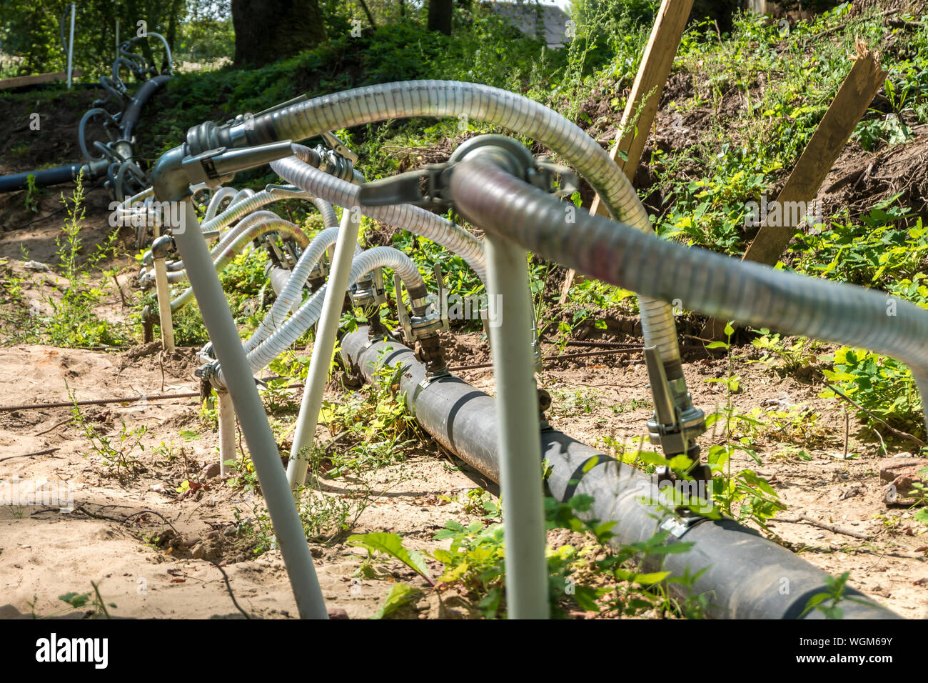 pumping station. groundwater drainage system pumps water out of the
