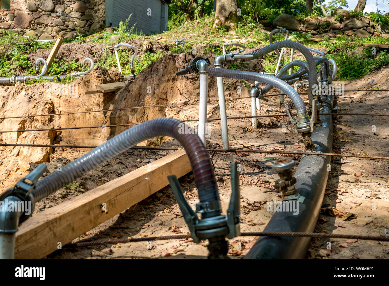 pumping station. groundwater drainage system pumps water out of the