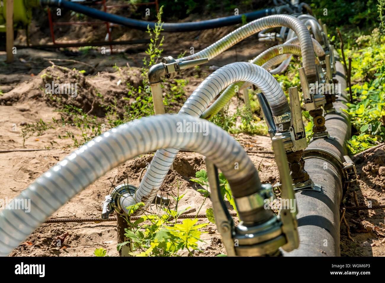 pumping station. groundwater drainage system pumps water out of the