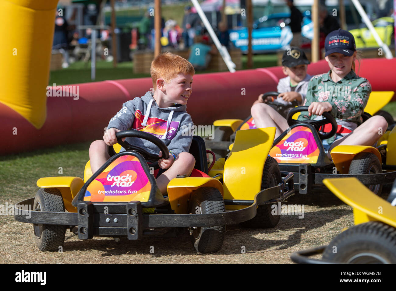 TOWCESTER, UNITED KINGDOM. 01st Sep, 2019. Children are enjoying the go-karting during winnerÕs presentation after SundayÕs Race of the FIA World Endurance Championship with 4 hours Silverstone at Silverstone Circuit on Sunday, September 01, 2019 in TOWCESTER, ENGLAND. Credit: Taka G Wu/Alamy Live News Stock Photo