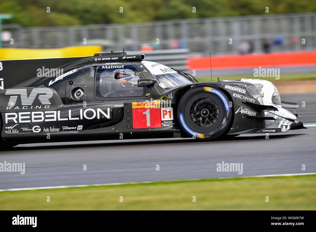 TOWCESTER, UNITED KINGDOM. 01st Sep, 2019. REBELLION RACING (CHE) - Rebellion R13 - Gibson: Bruno Senna (BRA) / Gustavo Menezes (USA) / Norman Nato (FRA) during SundayÕs Race of the FIA World Endurance Championship with 4 hours Silverstone at Silverstone Circuit on Sunday, September 01, 2019 in TOWCESTER, ENGLAND. Credit: Taka G Wu/Alamy Live News Stock Photo