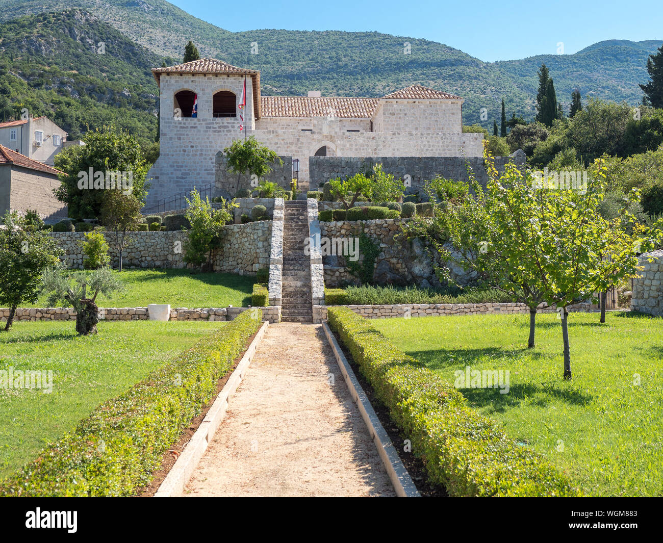 The Rector At Rector Palace Exterior of Rector's Palace building in Slano, Croatia, with ornamental ...