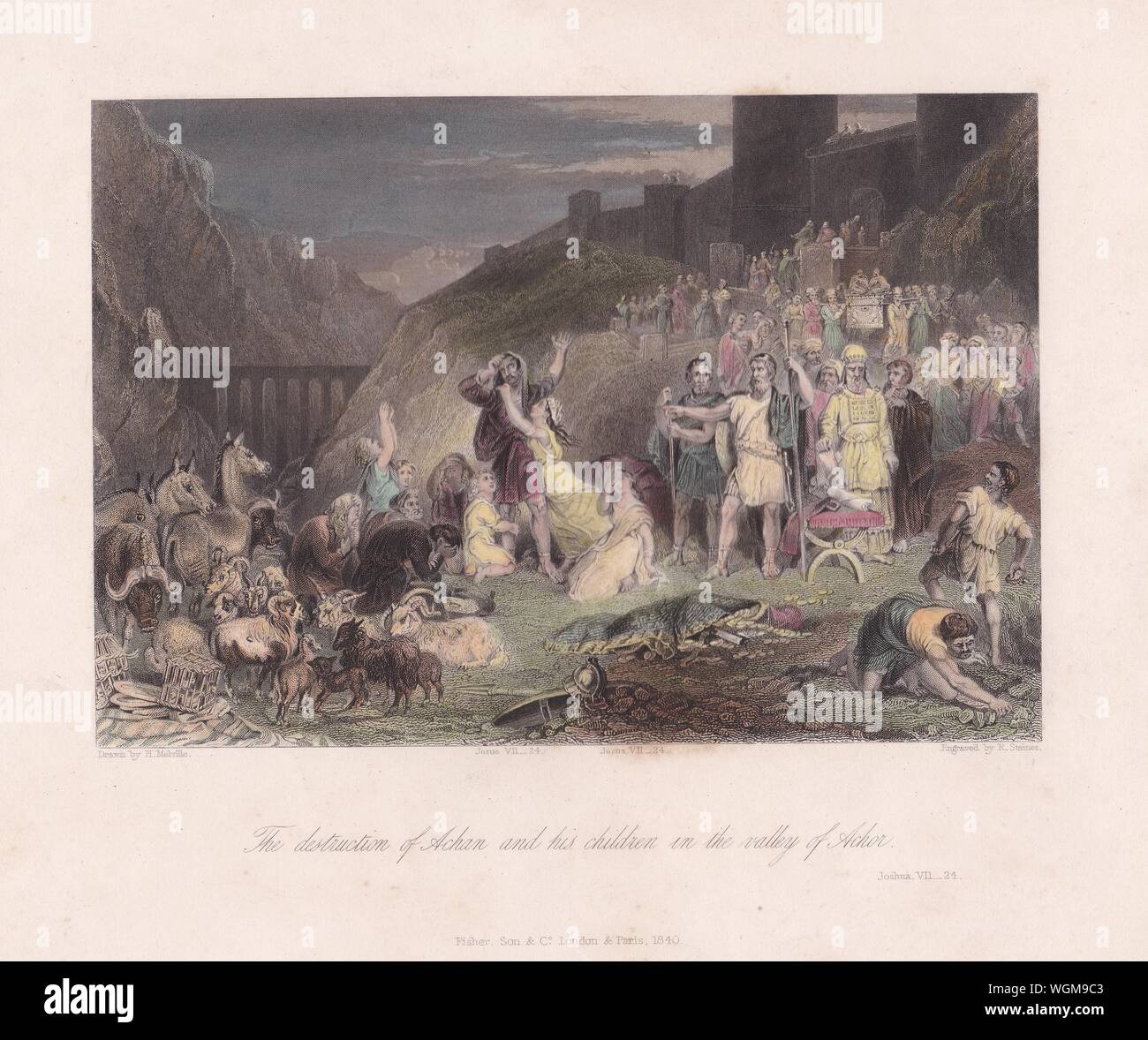 The destruction of achan and his children in the valley hires stock