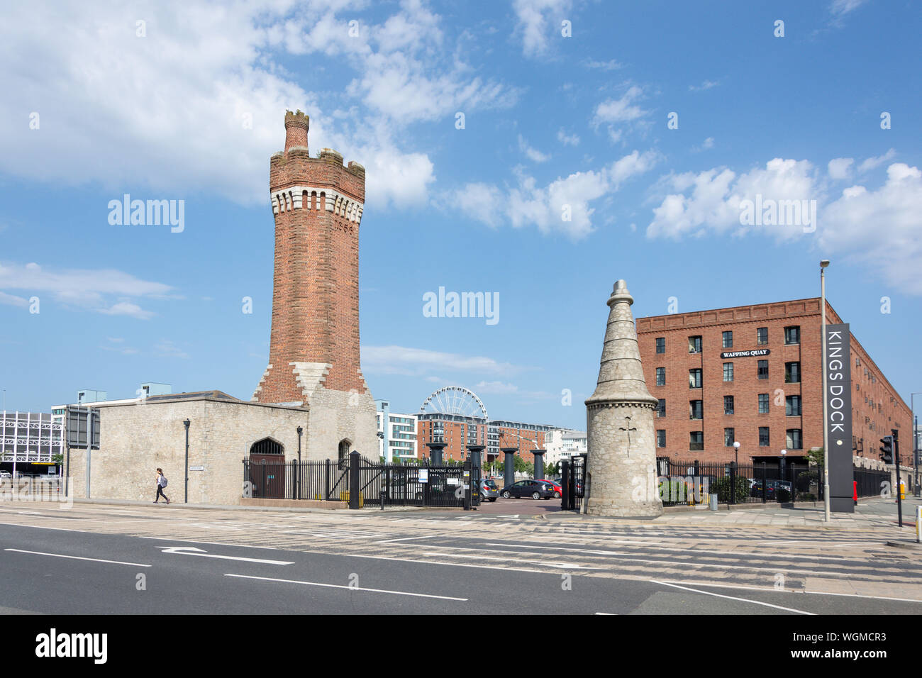 The Kings and Wapping Dock, Waterfront Business Area, Liverpool, Merseyside, England, United Kingdom Stock Photo