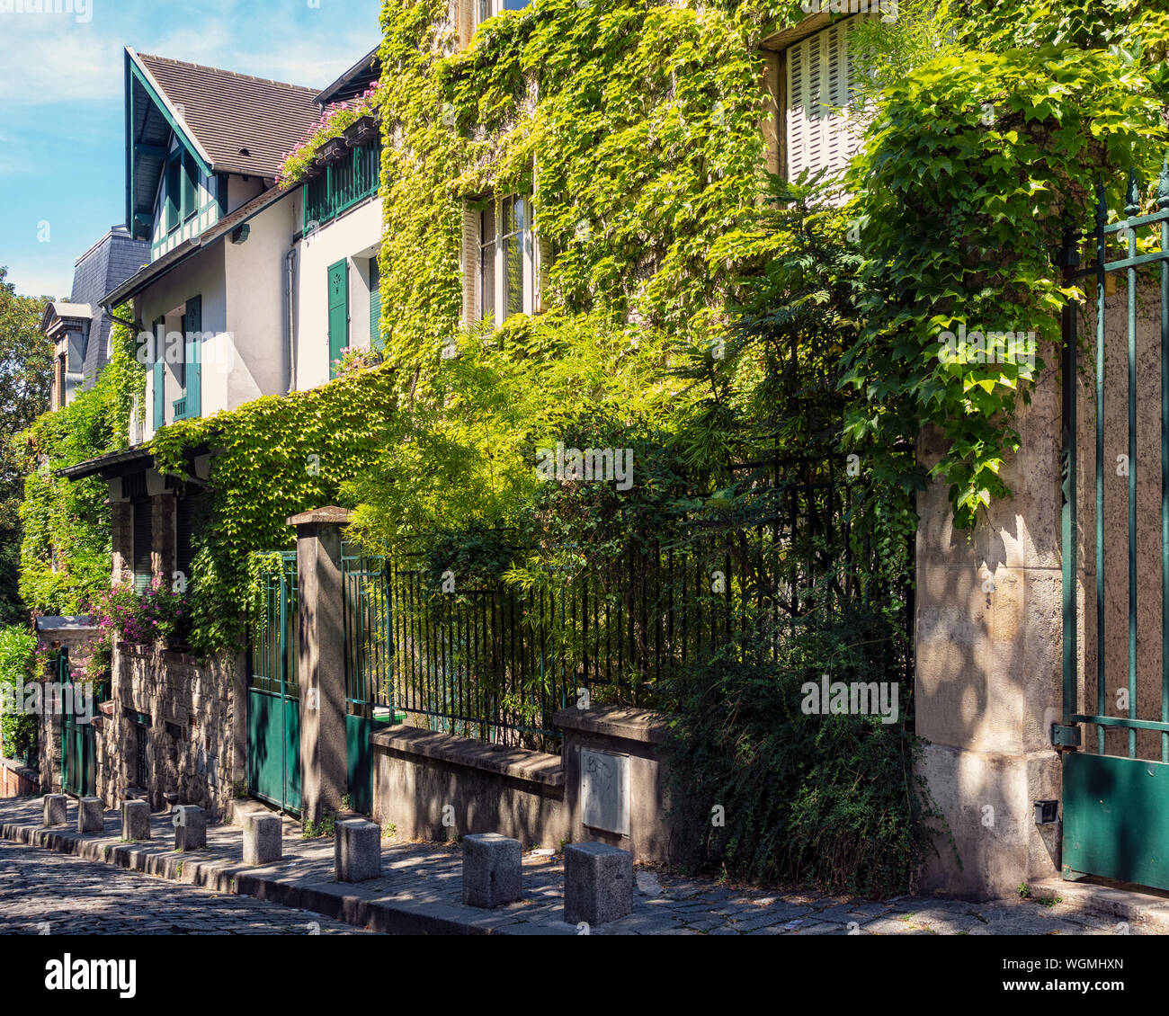 MONTMARTRE, PARIS, FRANCE Typical pretty street in the Montmartre area