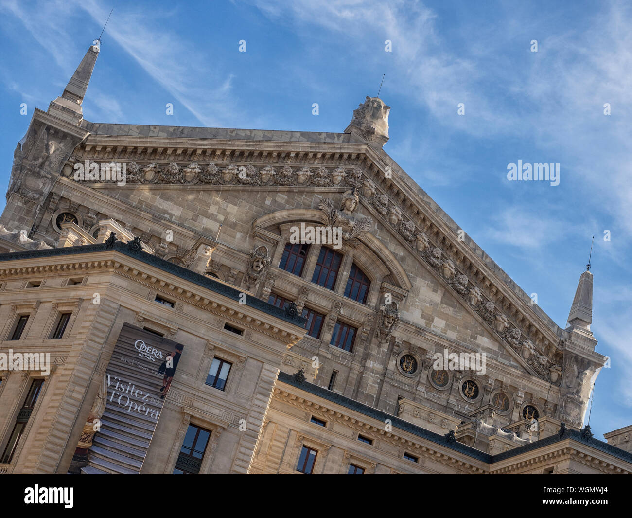 PARIS, FRANCE - AUGUST 04, 2018:  Rear elevation of the Palais Garnier (Paris Opera House) Stock Photo