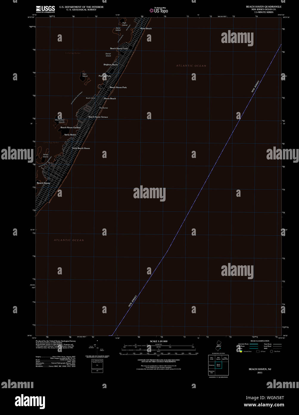 Beach haven new jersey map hires stock photography and images Alamy