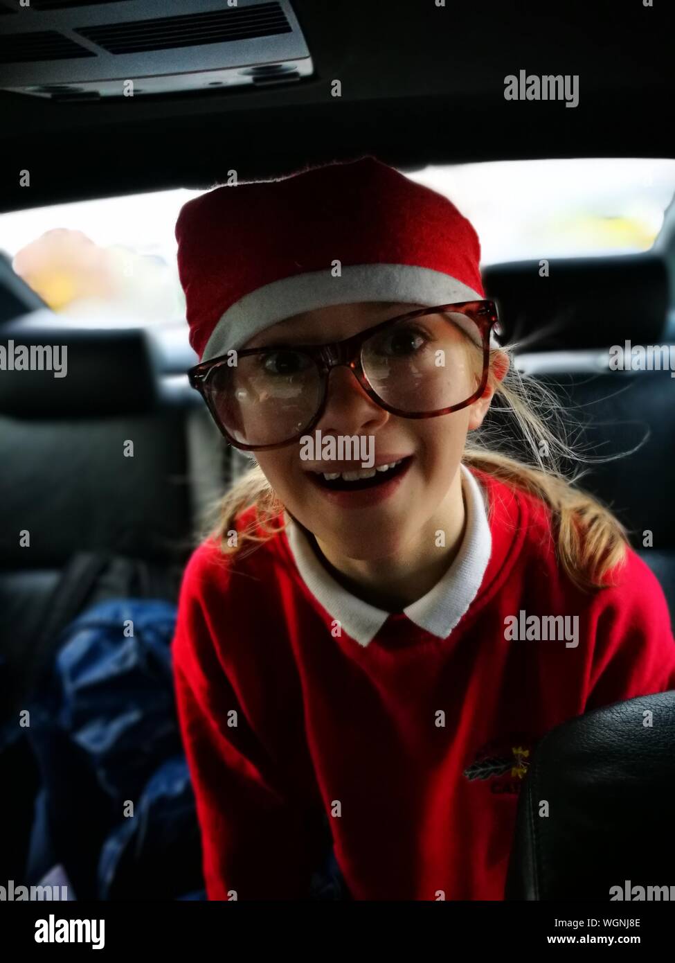 Portrait Of Girl Wearing Oversized Glasses Stock Photo Alamy