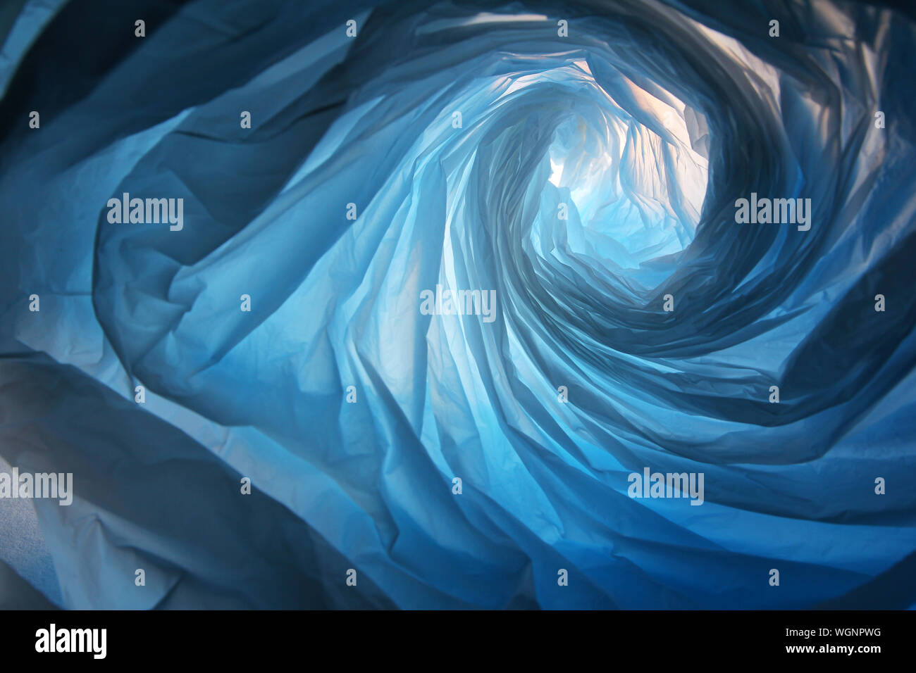 Full Frame Shot Of Curled Plastic Bag Stock Photo