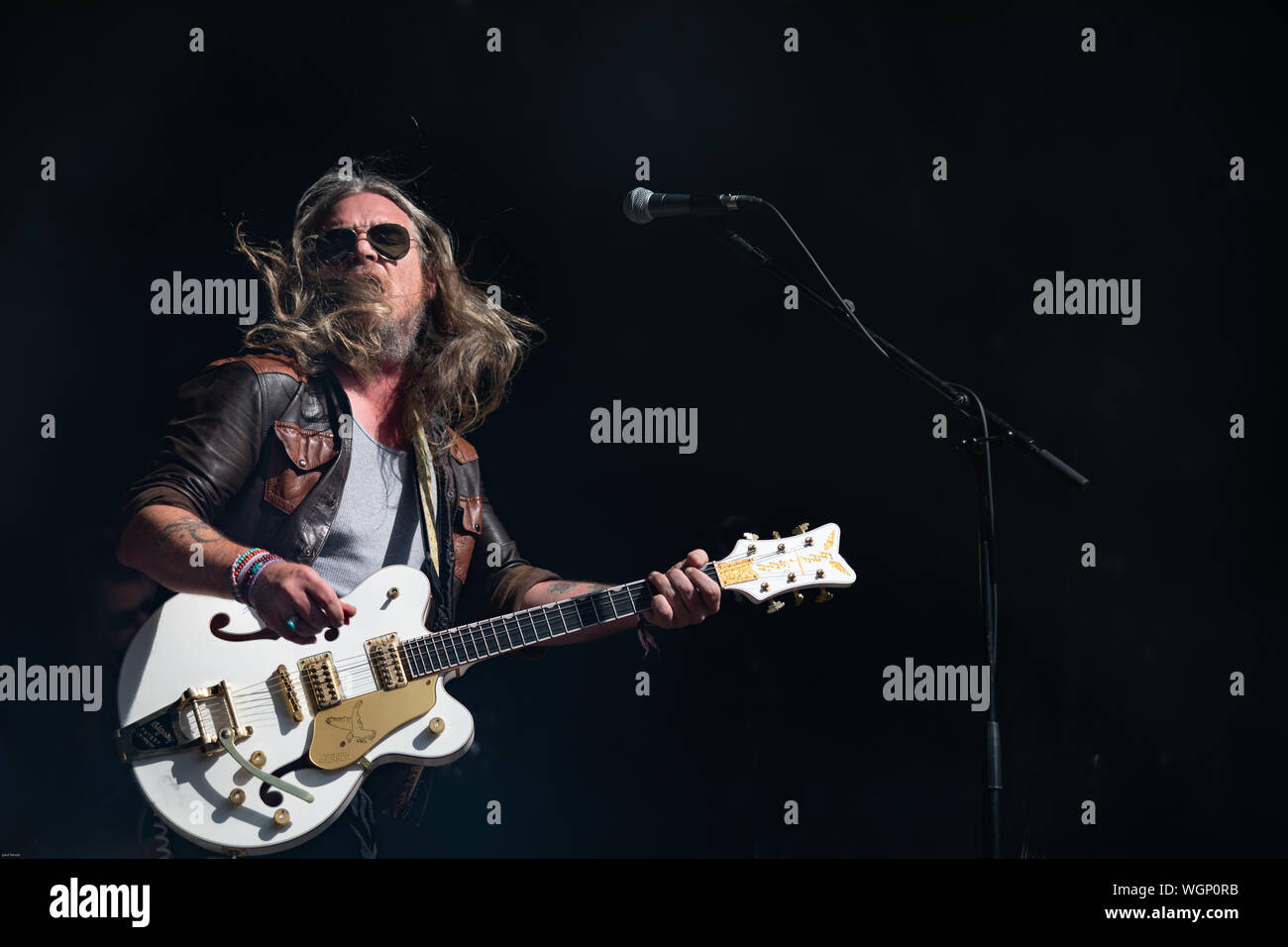 Israel Nash playing on the garden stage at end of the road 2019 Stock Photo