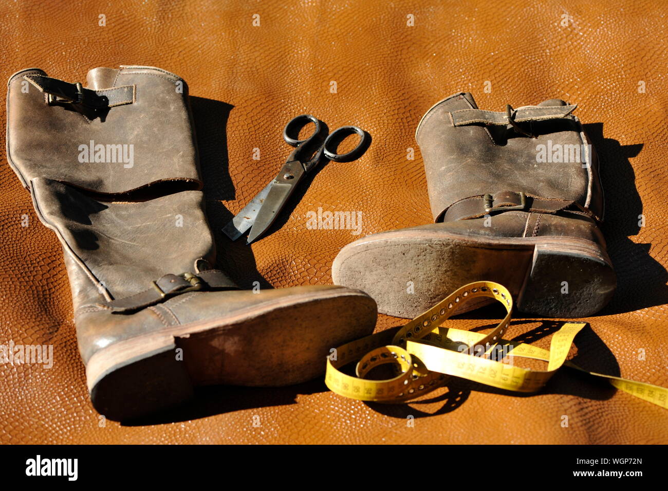 Handmade shoes. Stock Photo