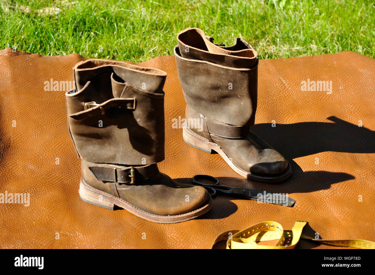 Handmade shoes. Stock Photo