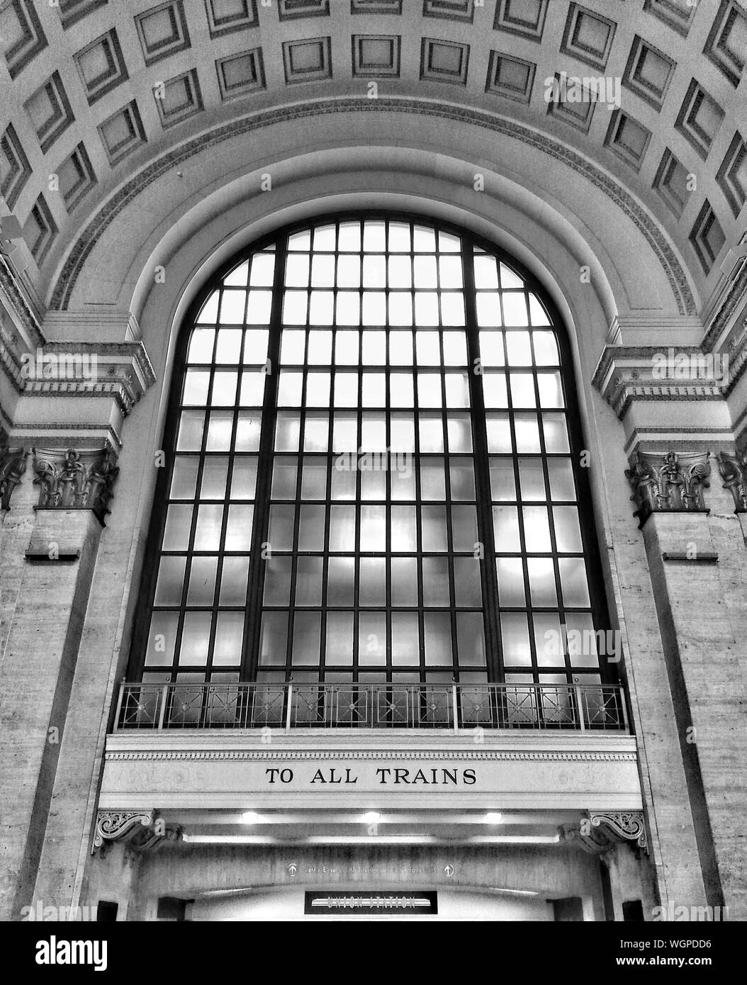 Great hall at union station union station Black and White Stock Photos