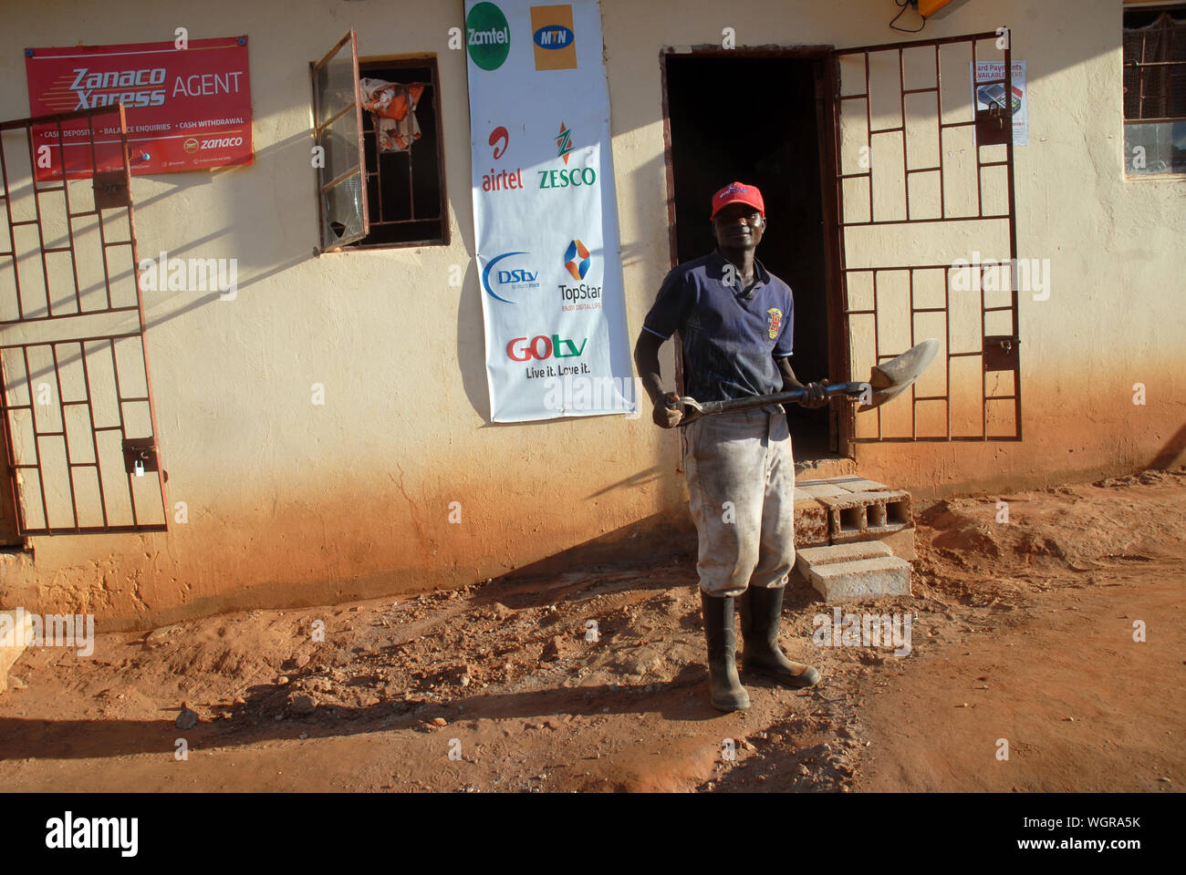 Petrol Station Worker Attendant, Zambia, Africa Stock Photo Alamy