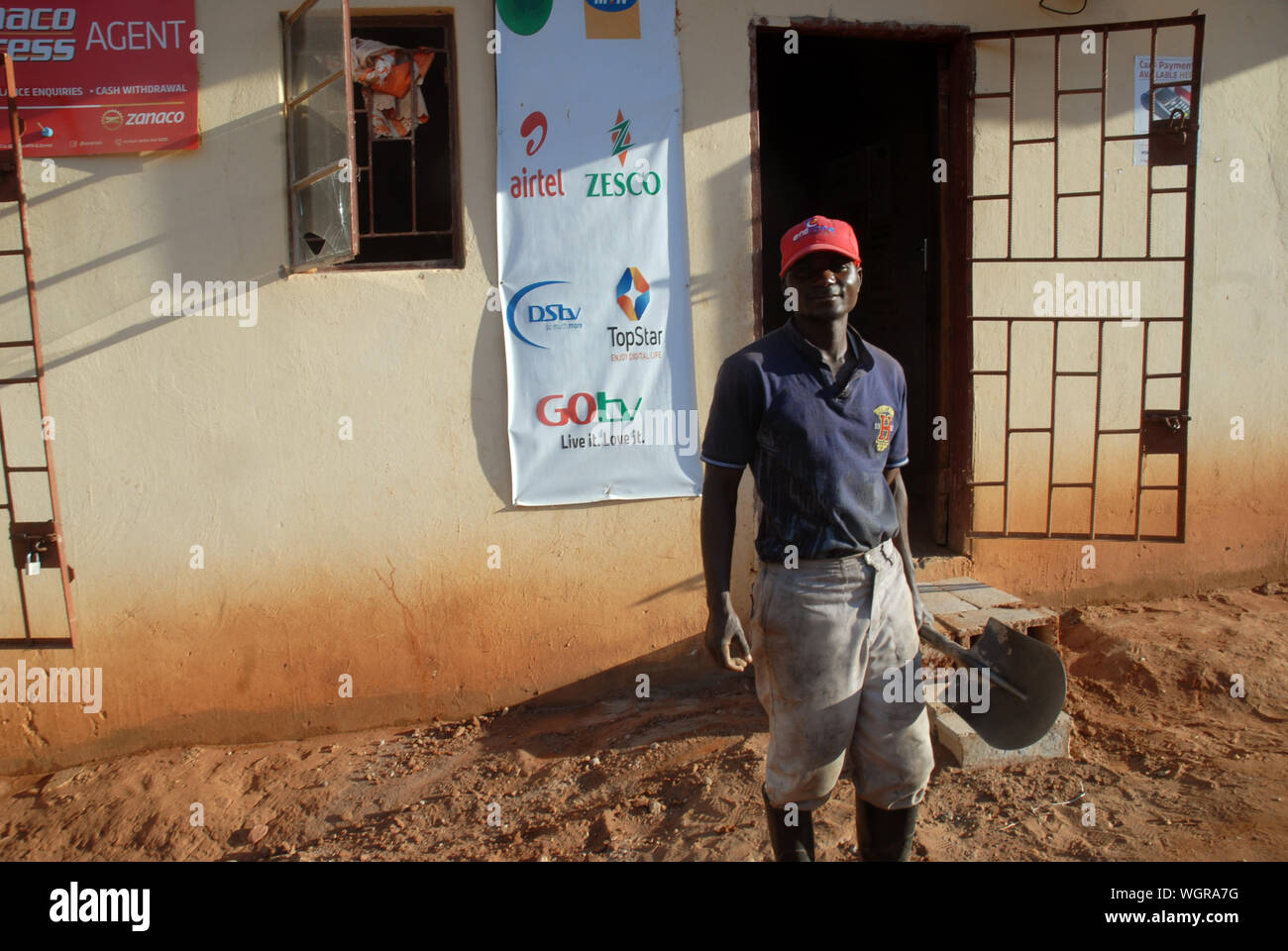 Petrol Station Worker Attendant, Zambia, Africa Stock Photo Alamy