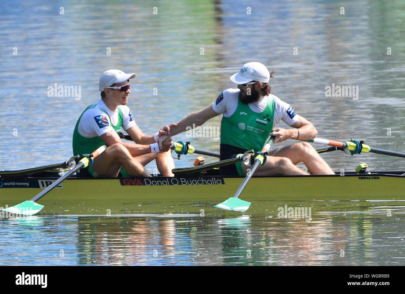 Fintan MCCARTHY and Paul O DONOVAN (IRE) gold in LM2x during World Championships Rowing on August 31. 2019 in Linz Ottensheim, Austria Photo: Soenar Chamid/SCS/AFLO (HOLLAND OUT) Stock Photo