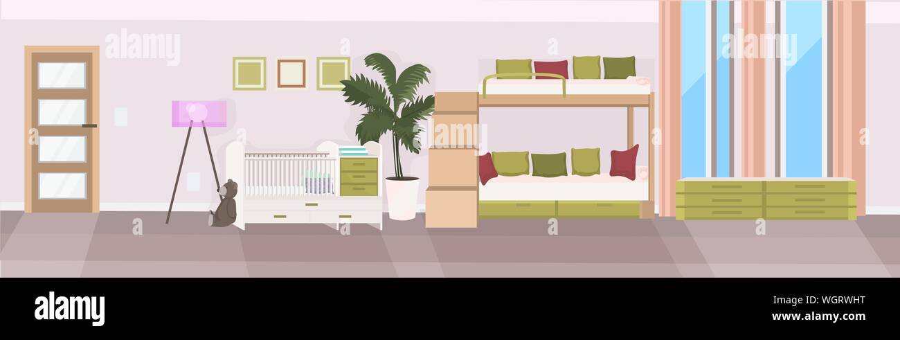 bedroom with crib and bed
