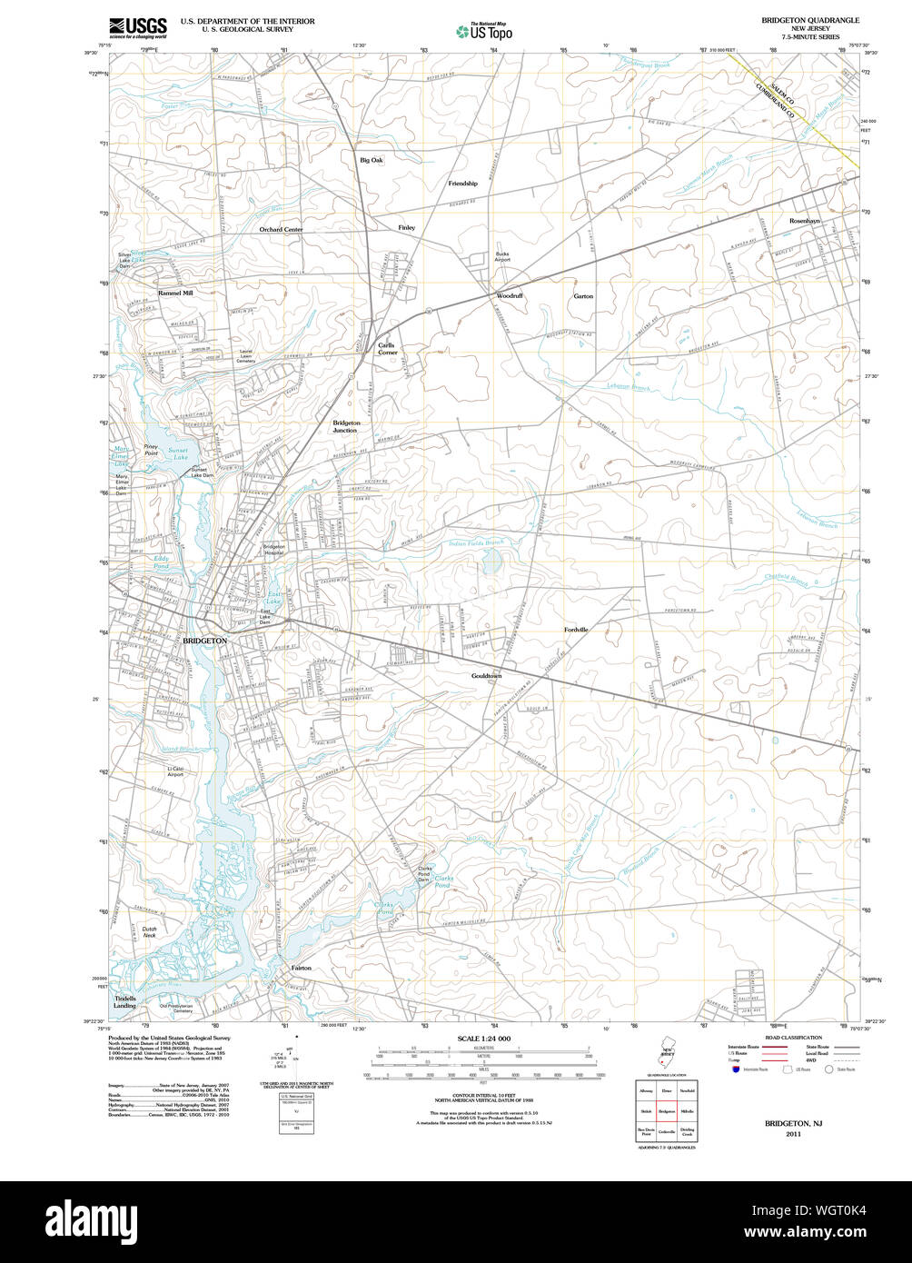 Map of bridgeton new jersey Cut Out Stock Images & Pictures - Alamy
