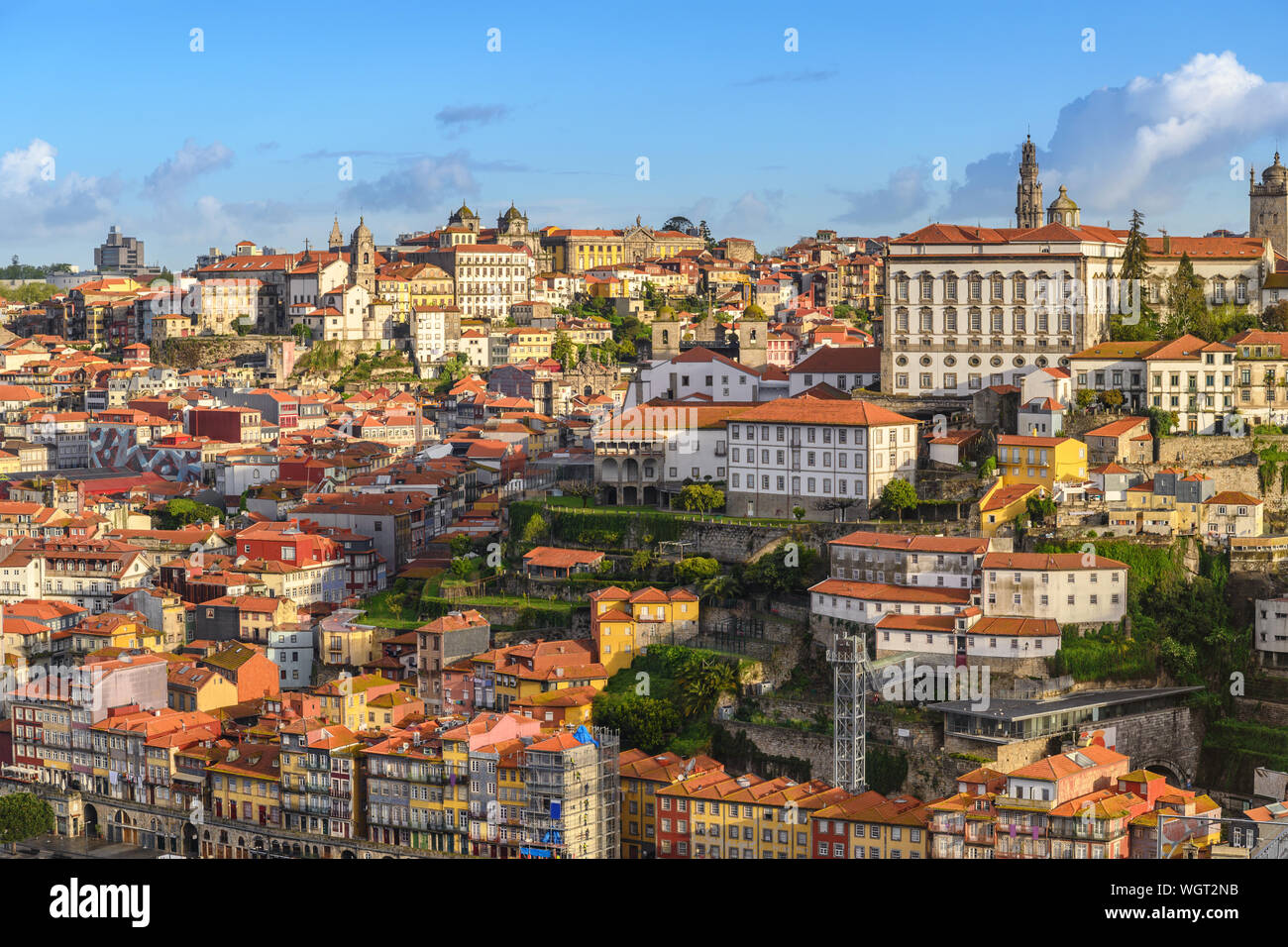 Porto Portugal city skyline at Porto Ribeira Stock Photo
