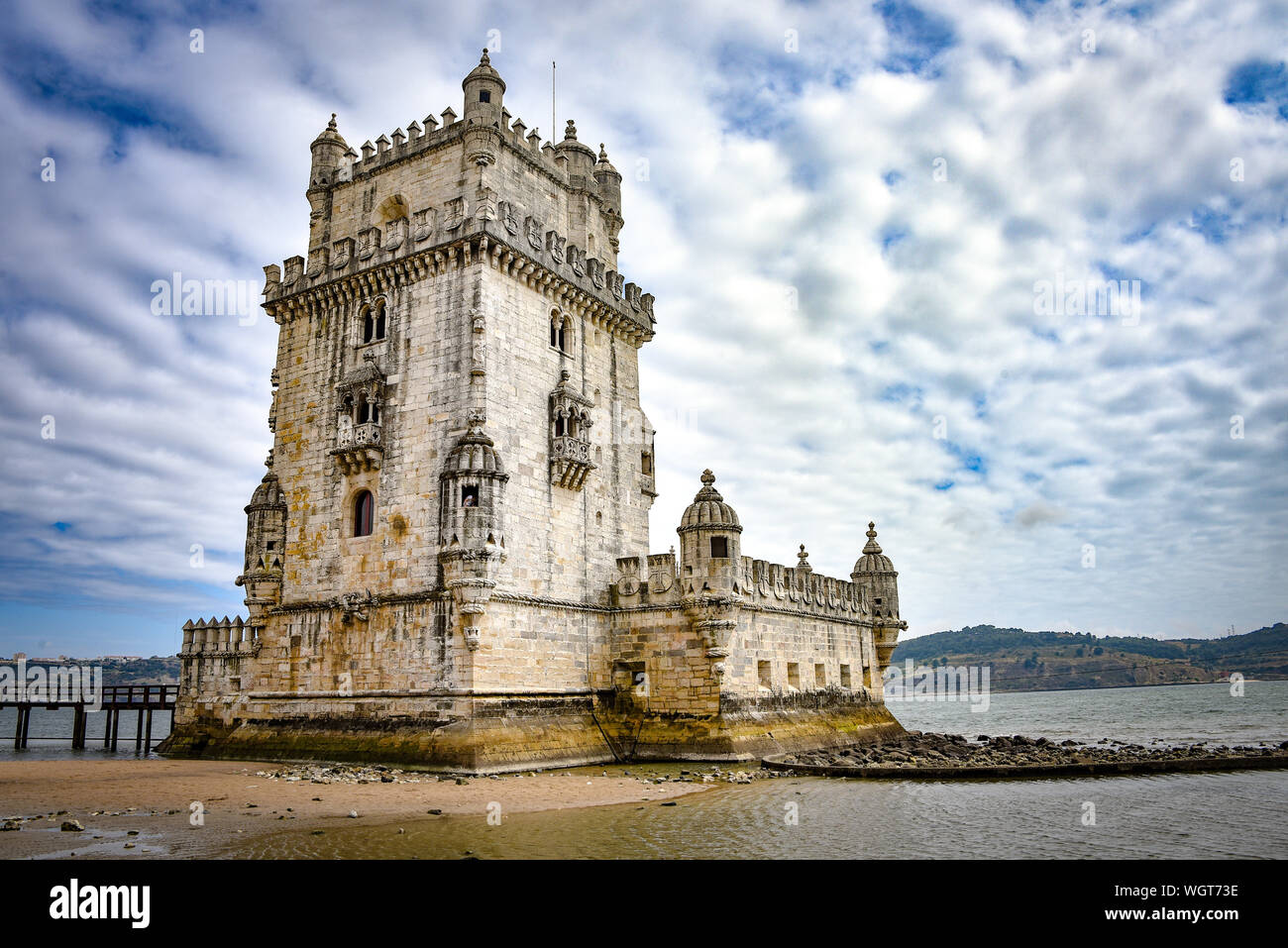 Lisbon, Portugal - July 26, 2019: Belem Tower, a medievel fortress ...
