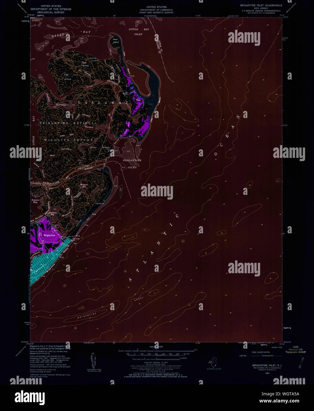 Brigantine new jersey map hires stock photography and images Alamy