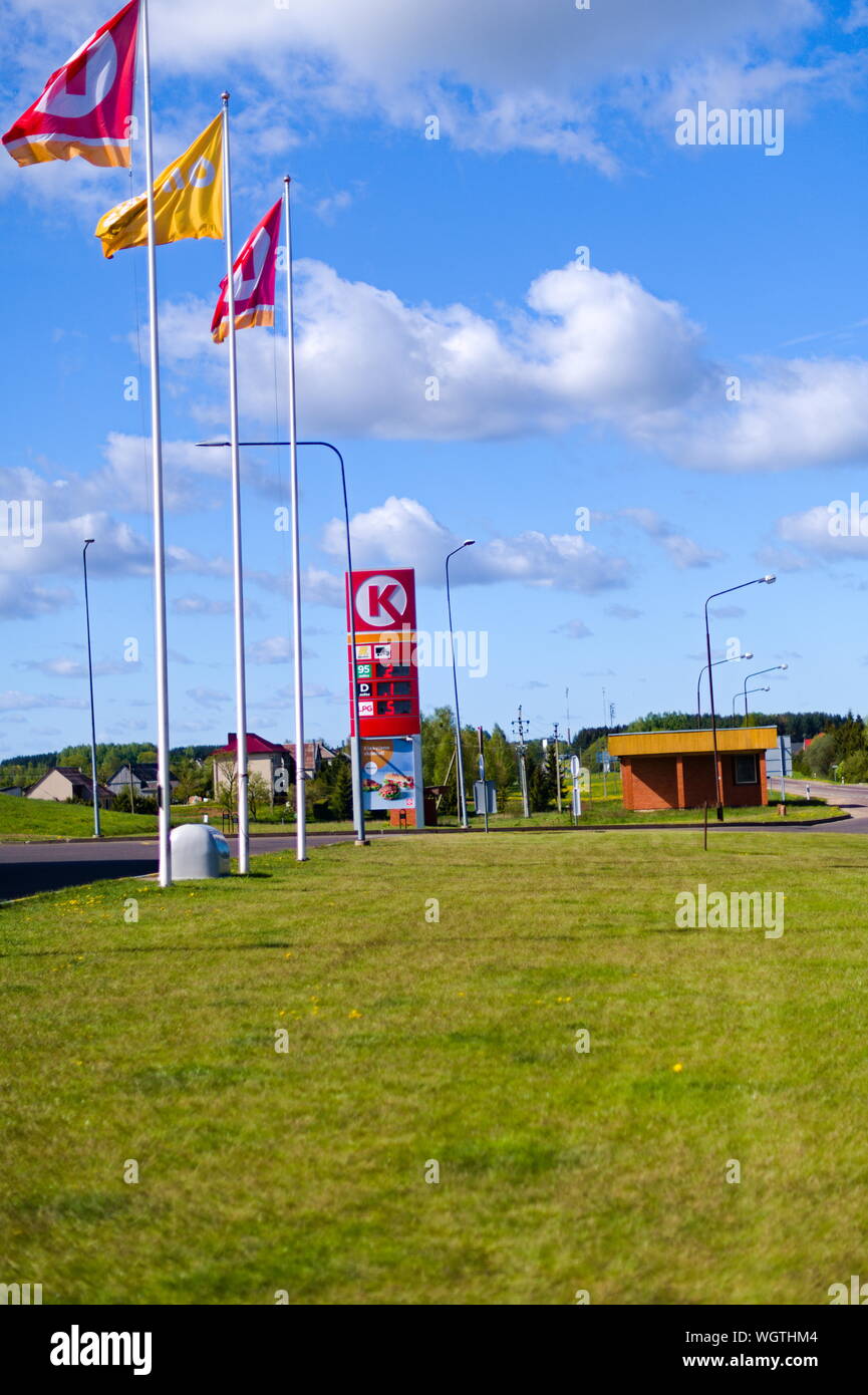A stop on the way to the Polish border in Pasiekos, Lithuania Stock Photo