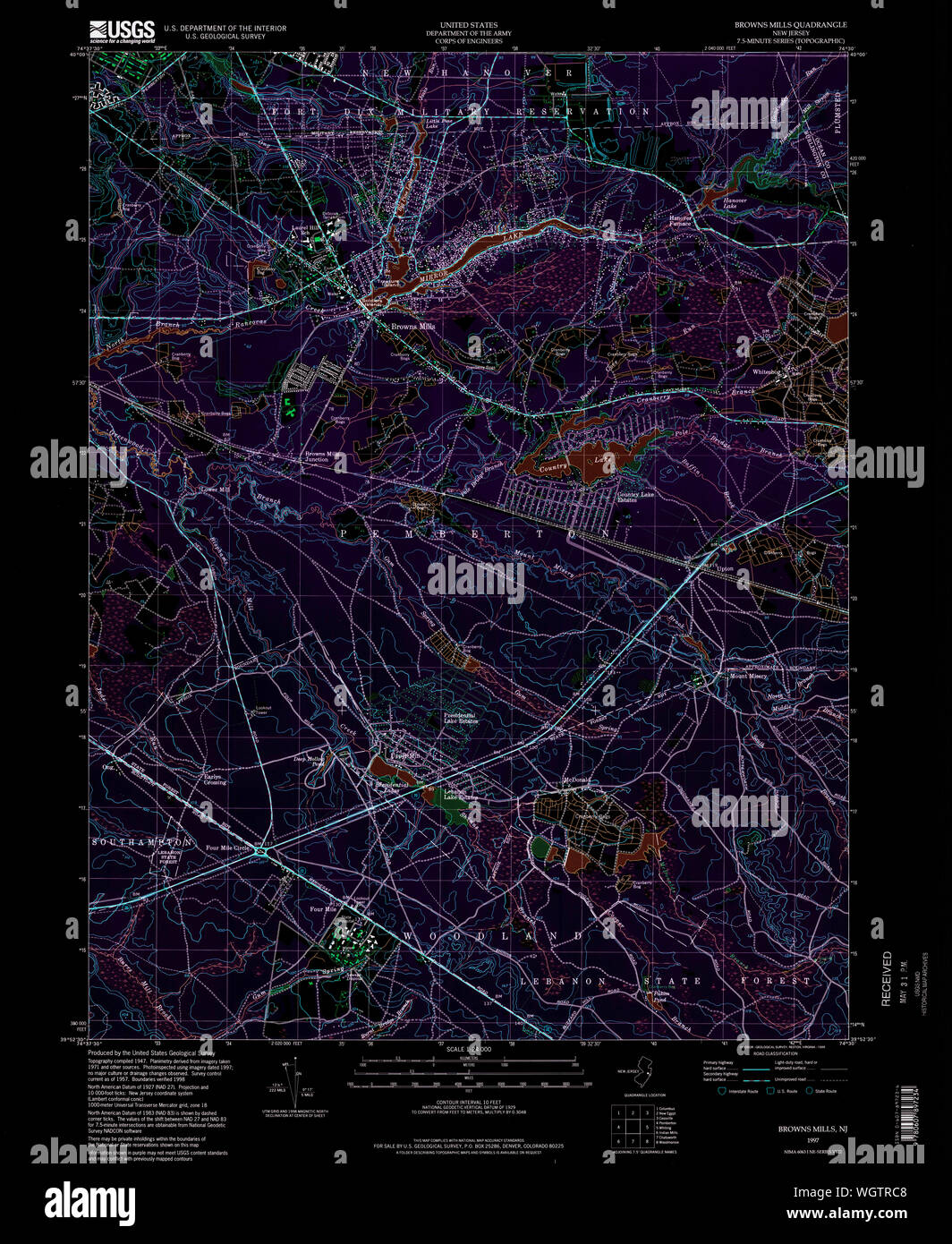 Map of browns mills hires stock photography and images Alamy