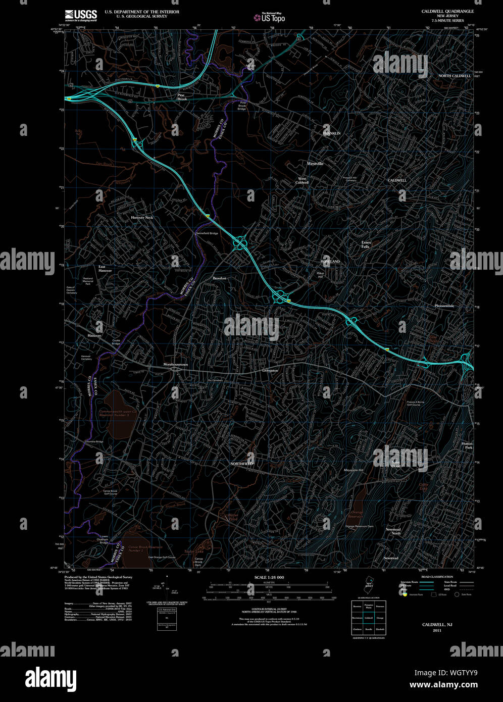 Map of caldwell new jersey hires stock photography and images Alamy