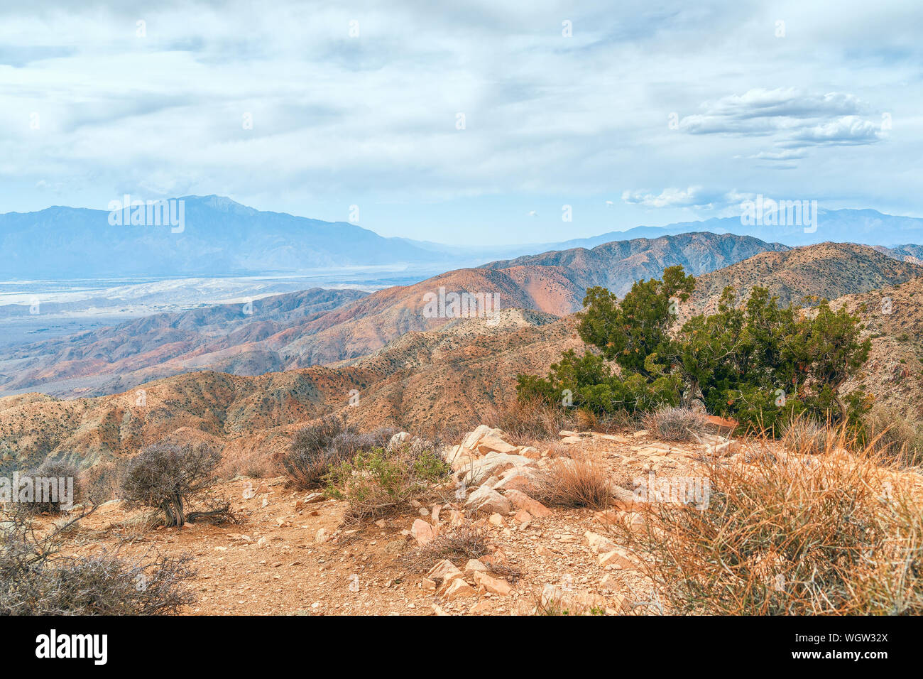 View of Mount San Jacinto from Keys View.Joshua Tree National Park