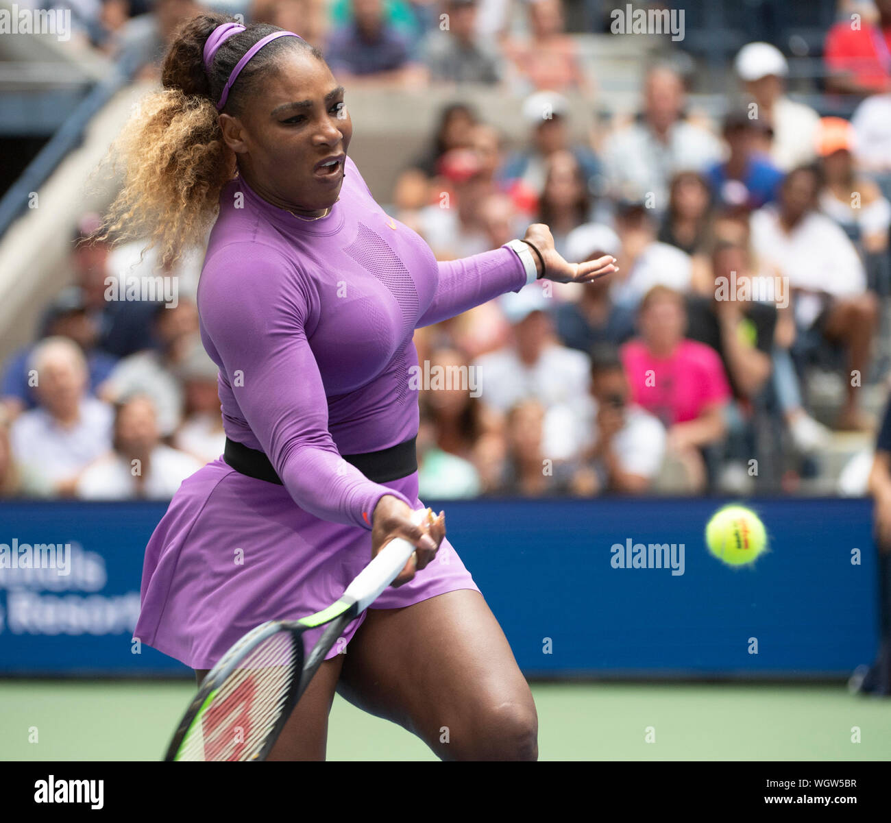 Flushing, Queens, NY, USA. 1st Sep, 2019. Serena Williams (USA) defeated Petra Martic (CRO) 6-3, 6-4, at the US Open being played at Billie Jean King National Tennis Center in Flushing, Queens, NY. © Jo Becktold/CSM/Alamy Live News Stock Photo