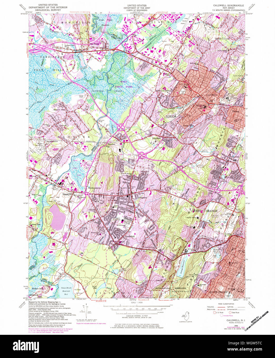 Map of caldwell new jersey Cut Out Stock Images & Pictures Alamy