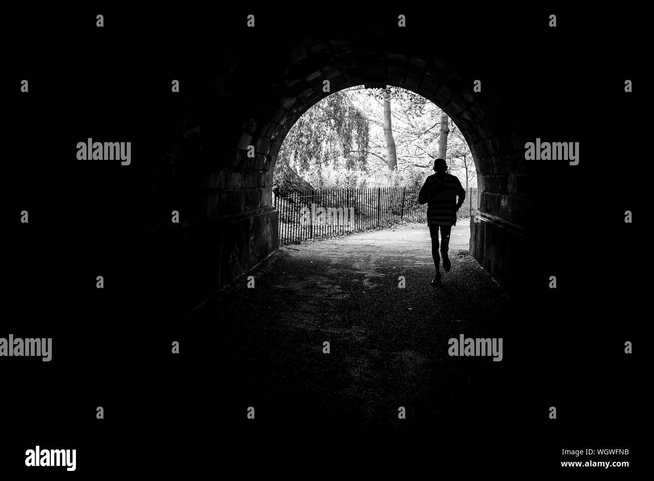 Rear view man silhouette Black and White Stock Photos & Images - Alamy