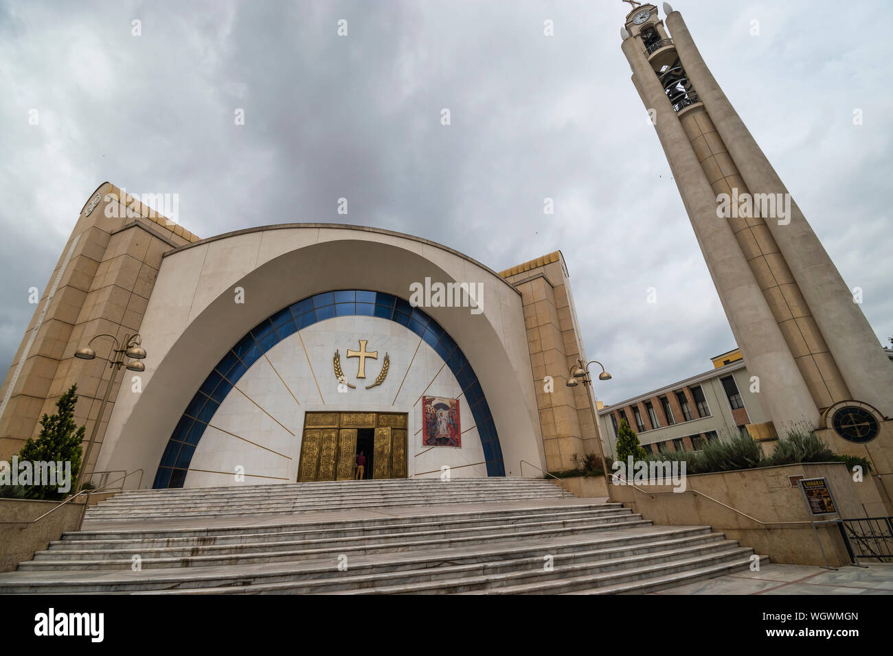 Tirane, Albania - May 2019: View of Resurrection of Christ Orthodox Cathedral, Tirana - Albania. Stock Photo