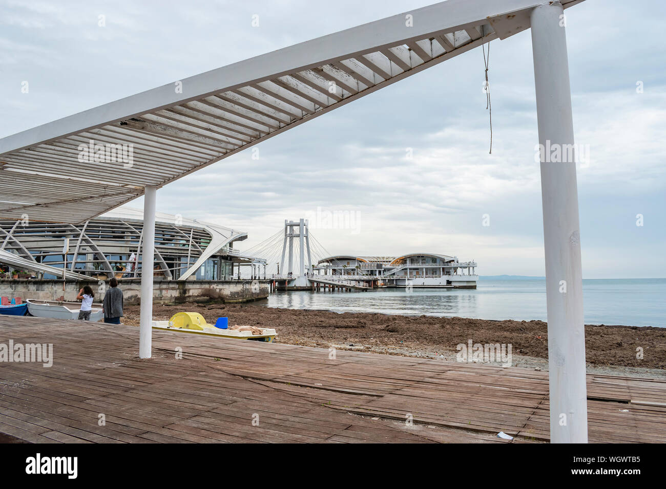 Durres, Albania May 2019 Ventus Harbor Hotel an embankment located