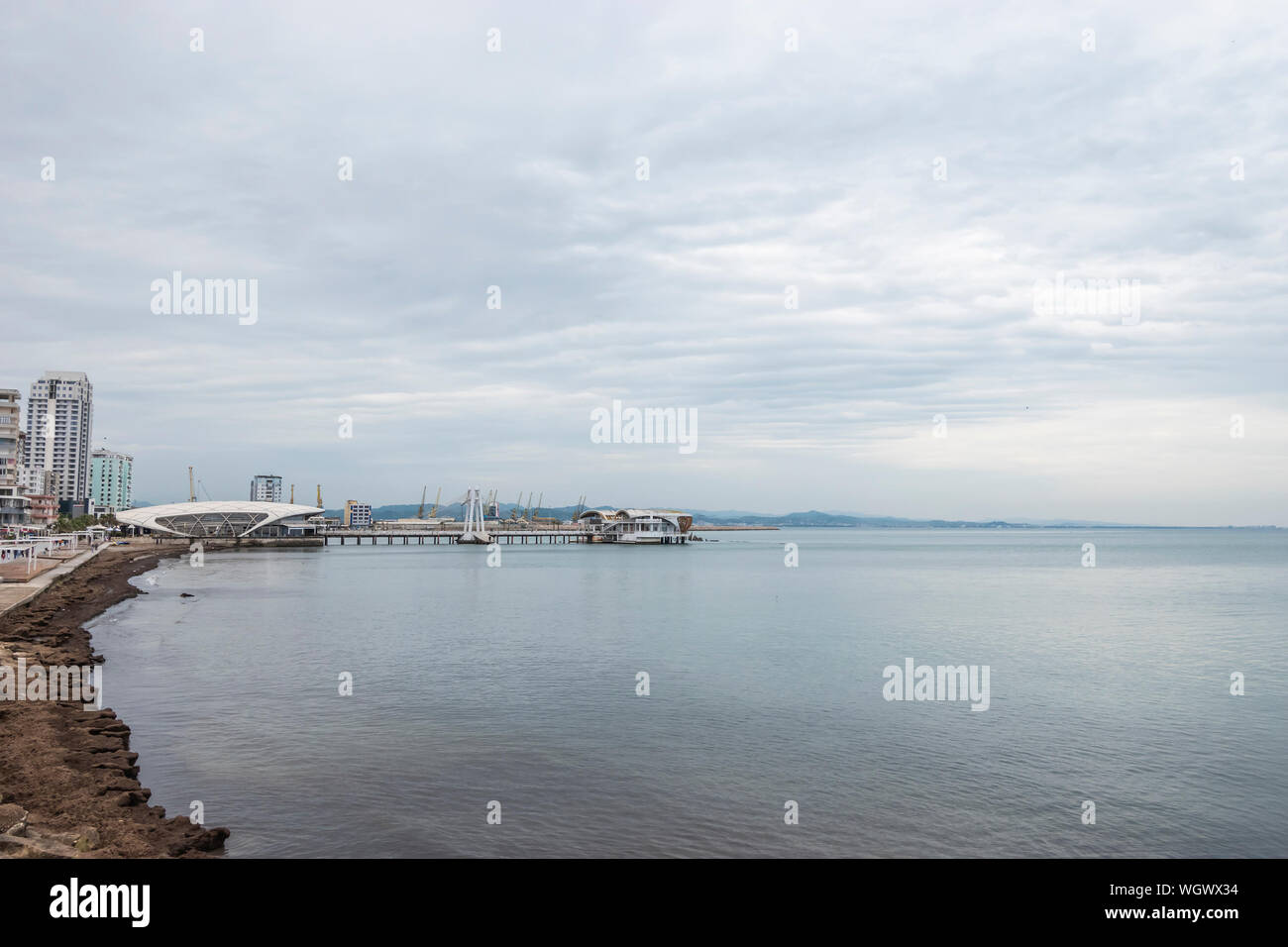 Durres, Albania May 2019 Ventus Harbor Hotel an embankment located